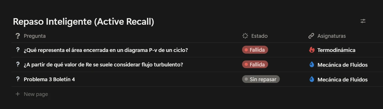 Sistema de Active Recall en Notion